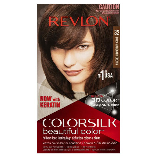 Revlon ColorSilk 32 Dark Mahogany Brown - Ammonia-Free Hair Color-Auzzi Store