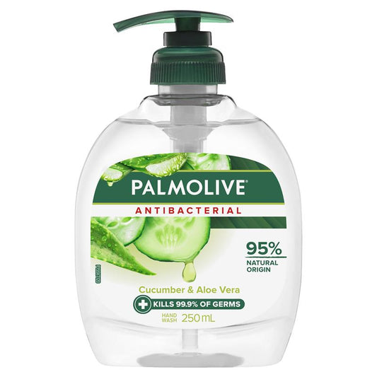 Palmolive Antibacterial Cucumber & Aloe Vera Hand Wash Pump 250ml - Vegan & Natural - Auzzistore