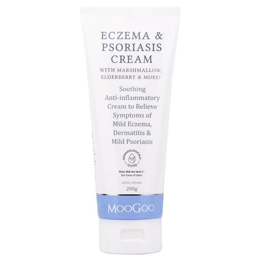 MooGoo Eczema & Psoriasis Cream with Marshmallow & Elderberry 200g - Soothing Relief for Skin Conditions