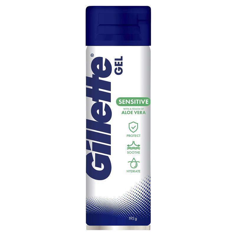 Gillette Men’s Sensitive Skin Soothing Shave Gel with Aloe Vera - 195g