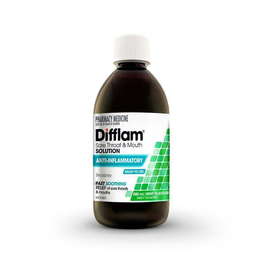 Difflam Sore Throat Anti-inflammatory Gargle 500ml - Mint Flavored Relief-Auzzi Store
