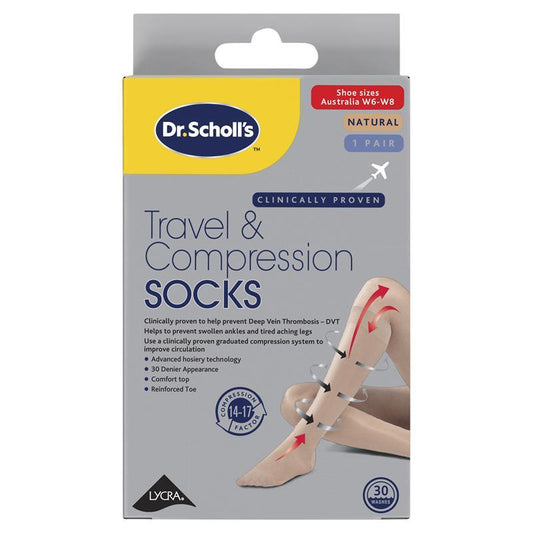 Dr Scholl's Travel and Compression Socks Natural Small - Comfort for Every Journey