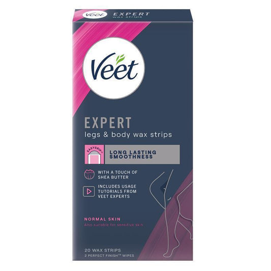Veet Expert Cold Wax Strips for Legs & Body - 20 Pack