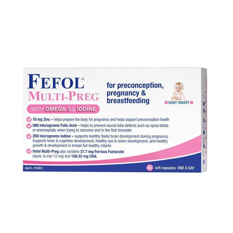 Fefol Multi-Preg Prenatal Vitamins, 60 Capsules