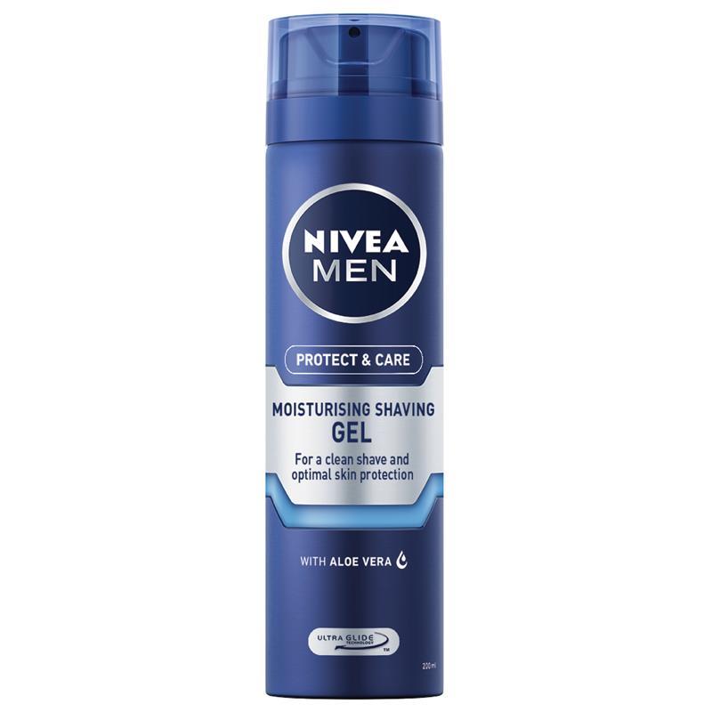 NIVEA MEN Protect & Care Moisturising Shave Gel with Aloe Vera, 200ml