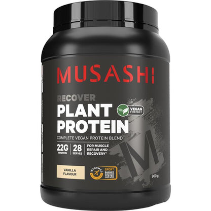 Musashi Plant Protein Vanilla - 900g for Complete Vegan Protein Support - Auzzi Store