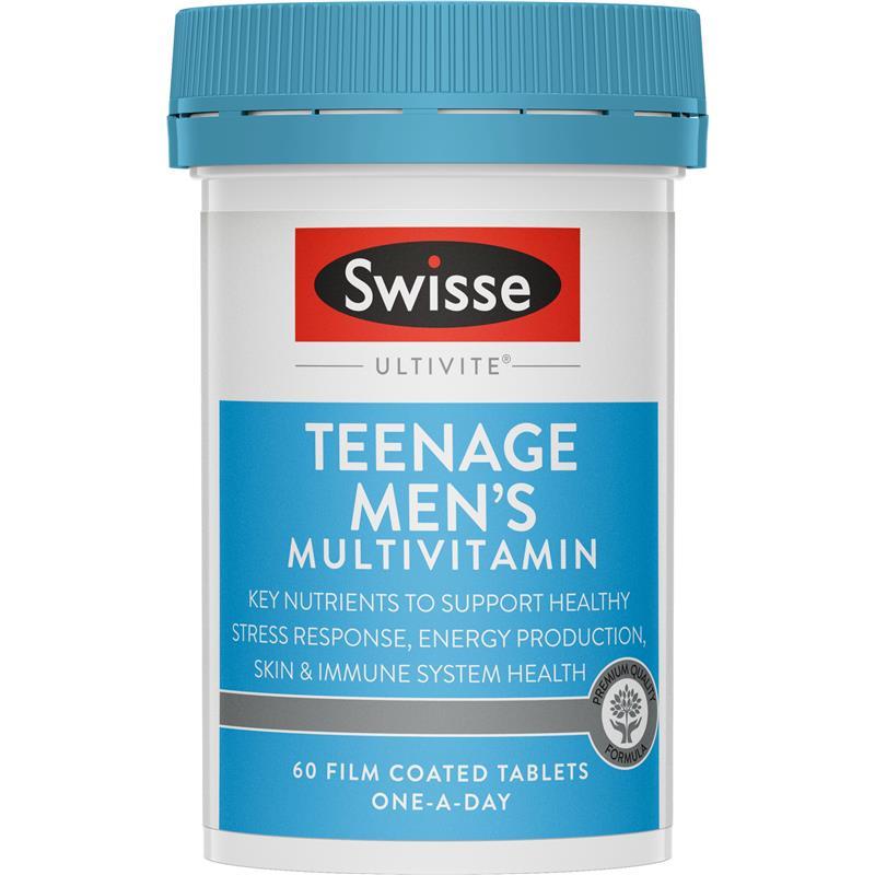 Swisse Ultivite Teenage Men's Multivitamin with B Vitamins, 60 Tablets