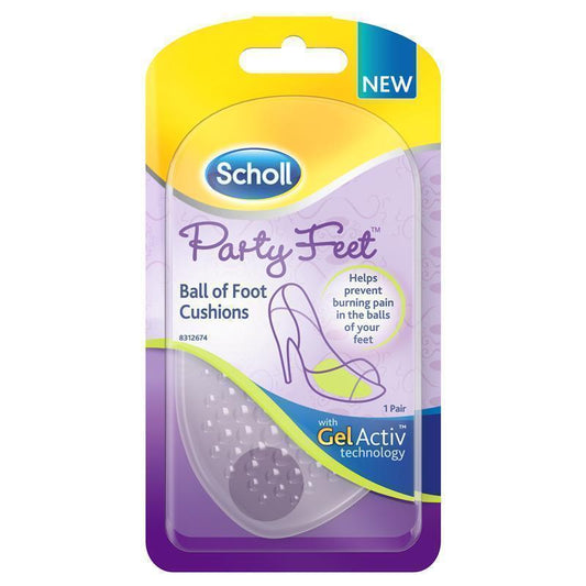 Scholl Party Feet Gel Cushions – Ultra Slim, Invisible Pain Relief, 1 Pair