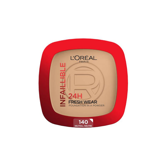 L'Oreal Paris Infallible 24 Hour Foundation in a Powder 140 Golden Beige - Auzzistore