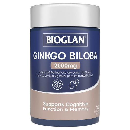 Bioglan Ginkgo Biloba 2000mg - 100 Tablets-Auzzi Store