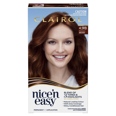 Clairol Nice N Easy 4.5RB Natural Reddish Brown Permanent Hair Colour - 173g