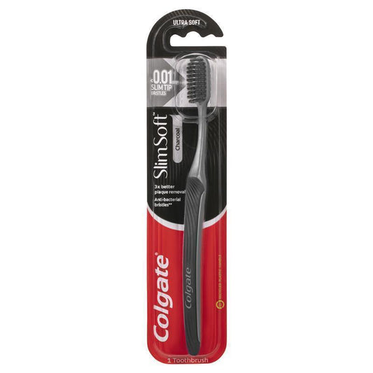 Colgate SlimSoft Charcoal Toothbrush - Soft with Charcoal Infused Bristles-Auzzi Store