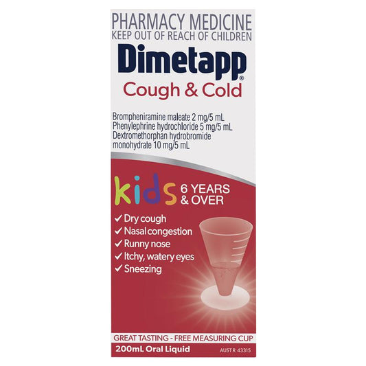 Dimetapp Cough and Cold Relief 200mL - Sugar Free Grape Flavor-Auzzi Store