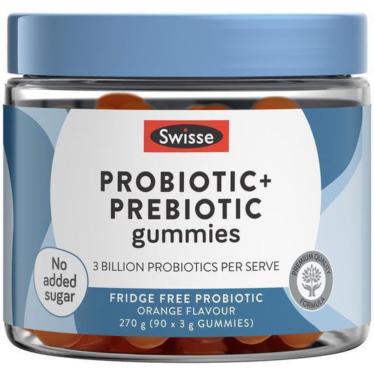 Swisse Adult Probiotic + Prebiotic Gummies 90 Pack - Digestive Health Made Easy