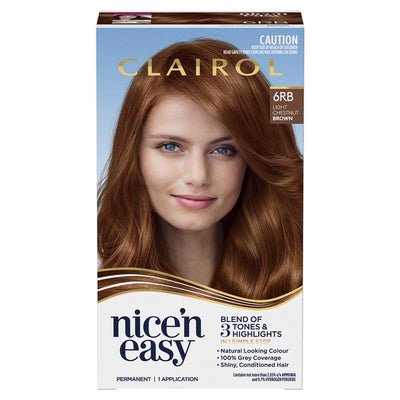 Clairol Nice N Easy 6RB Light Chestnut Brown Permanent Hair Colour - 173g