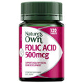 Nature's Own Folic Acid 500mcg - 120 Tablets for Healthy Pregnancy