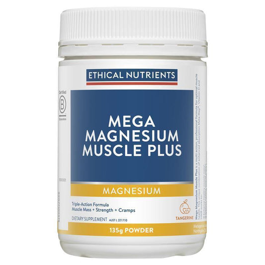 Ethical Nutrients Mega Magnesium Muscle Plus 135g - Natural Muscle Strength Support - Auzzi Store