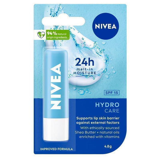 NIVEA Hydro Care Moisturising Lip Balm SPF15 4.8g - Hydration & Protection-Auzzi Store