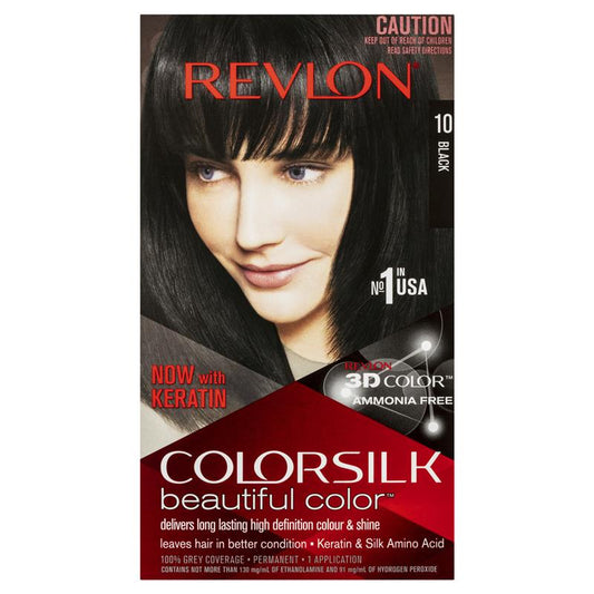 Revlon ColorSilk 10 Black - Ammonia-Free Hair Color-Auzzi Store