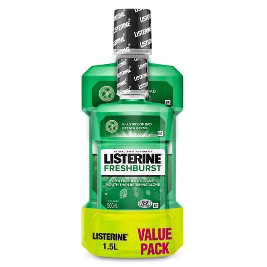 Listerine Freshburst Antibacterial Mouthwash Value Pack 1.5L - Fresh Breath & Oral Care