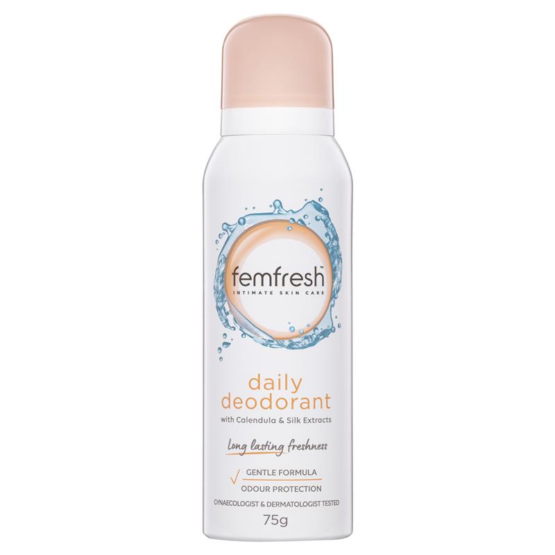 Femfresh 75g Hypoallergenic Deodorant Spray with Calendula & Silk, 8hr Protection