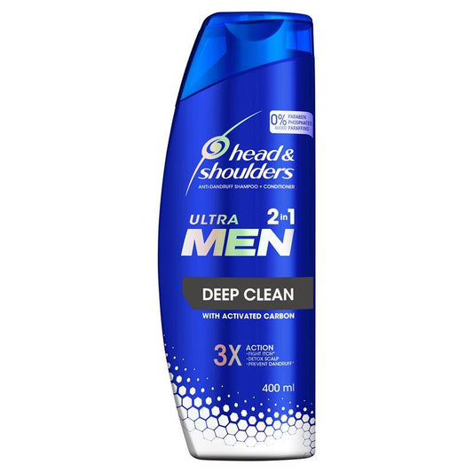 Head & Shoulders Ultramen 2 in 1 Deep Clean Anti-Dandruff Shampoo & Conditioner - 400ml - Auzzi Store