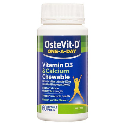OsteVit-D Vitamin D3 & Calcium Chewable Tablets - 60 Count-Auzzi Store