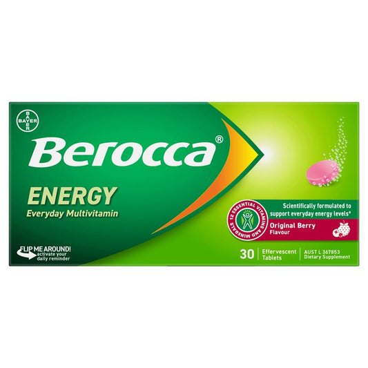 Berocca Energy Original Berry 30 Effervescent Tablets - Energize Your Mind and Body – view 2 - Auzzistore