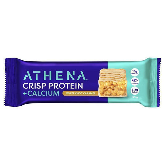 Athena Crisp Protein + Calcium White Choc Caramel Bar - 55g