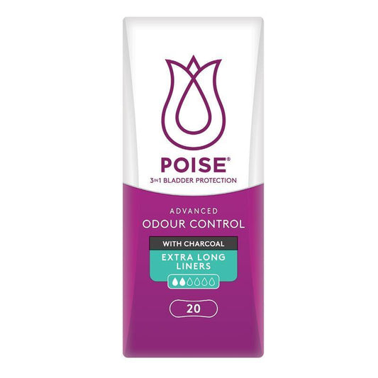 Poise Charcoal Extra Long Bladder Protection Liners - 20 Pads