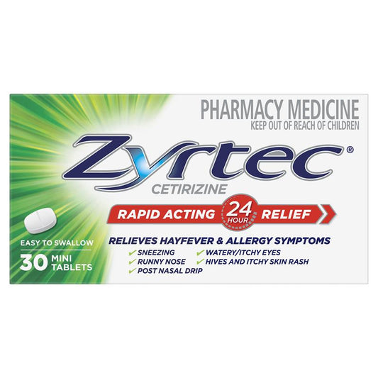 Zyrtec Rapid Acting Antihistamine Allergy Relief - Mini Tablets (30 Pack)-Auzzi Store