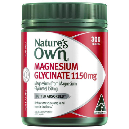 Natures Own Magnesium Glycinate 1100mg - 300 Easy-to-Swallow Tablets