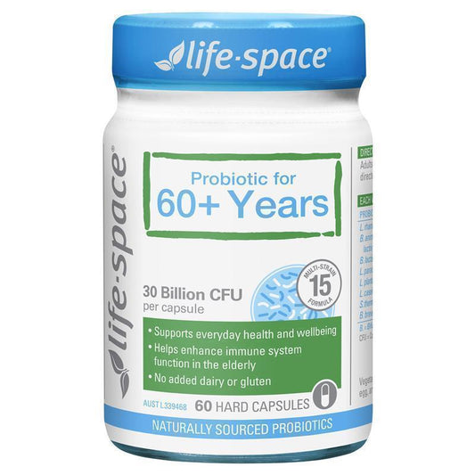Life-Space Probiotic for 60+ Years, 15 Strains, 30B CFU, 60 Capsules