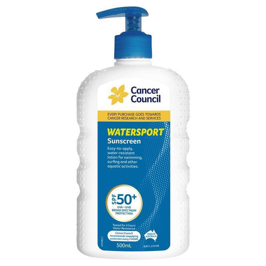 Cancer Council SPF 50+ Watersport Sunscreen 500ml Pump - Ultimate Protection-Auzzi Store