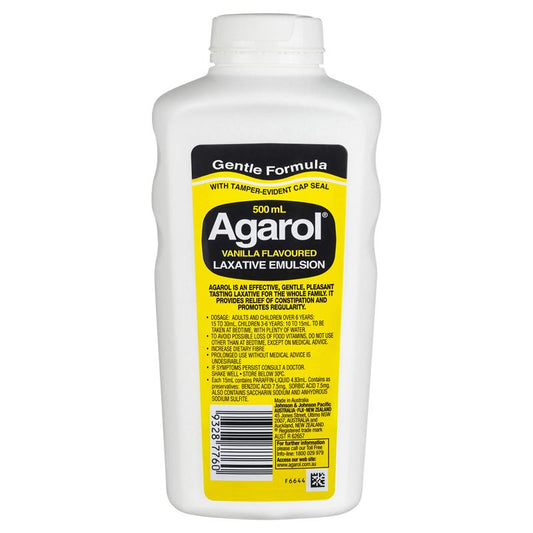 Agarol Laxative Liquid Vanilla Flavour 500mL - Gentle Relief for Constipation-Auzzi Store