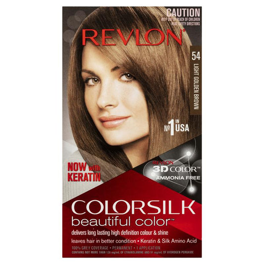 Revlon ColorSilk 54 Light Golden Brown - Ammonia-Free Hair Color-Auzzi Store