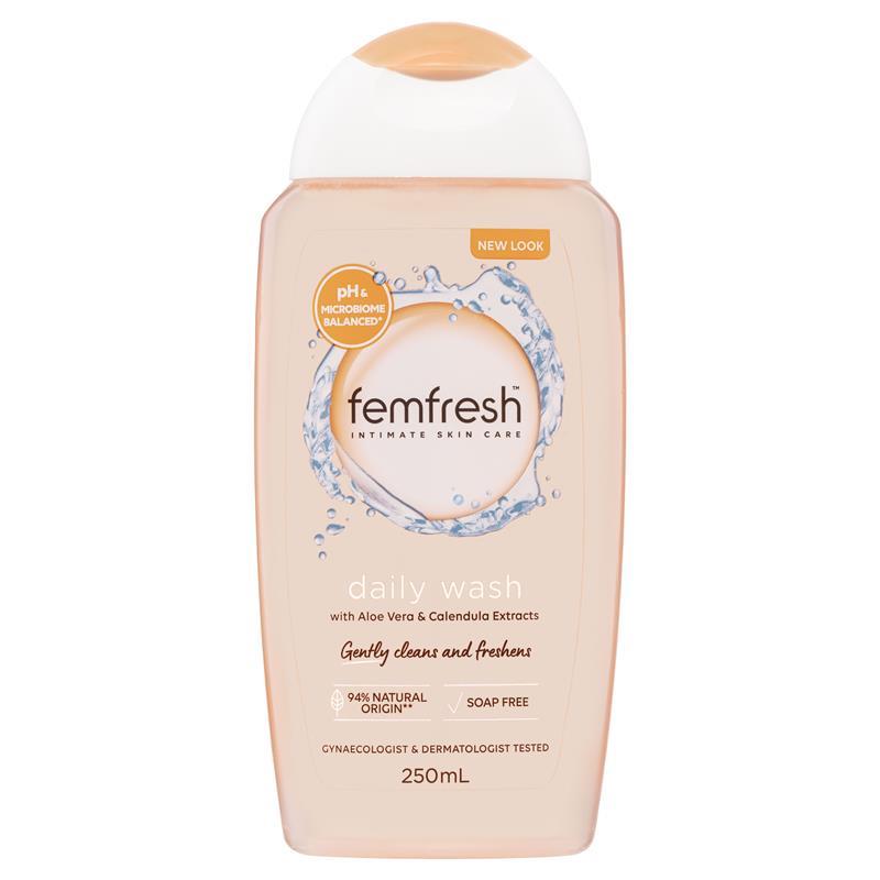 femfresh Daily Wash 250ml pH-Balanced Soap-Free, Aloe & Calendula