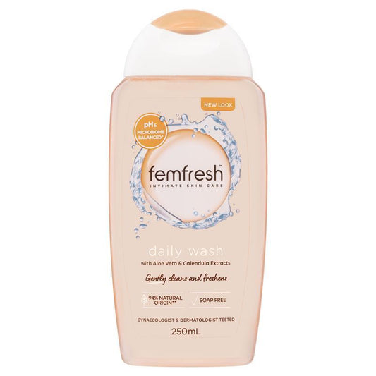 femfresh Daily Wash 250ml pH-Balanced Soap-Free, Aloe & Calendula