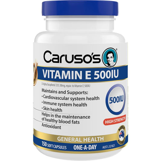 Caruso's Vitamin E 500IU Capsules - 150 Count for Heart & Skin Health - Auzzistore