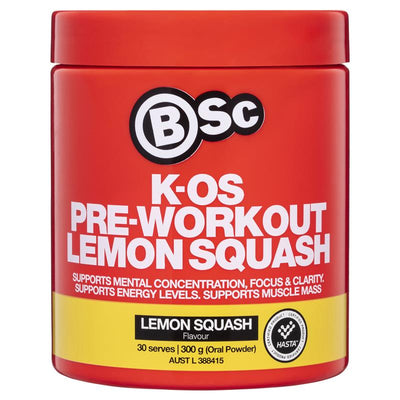 BSc K-OS Pre-Workout Lemon Squash 300g - Maximize Your Workout Intensity