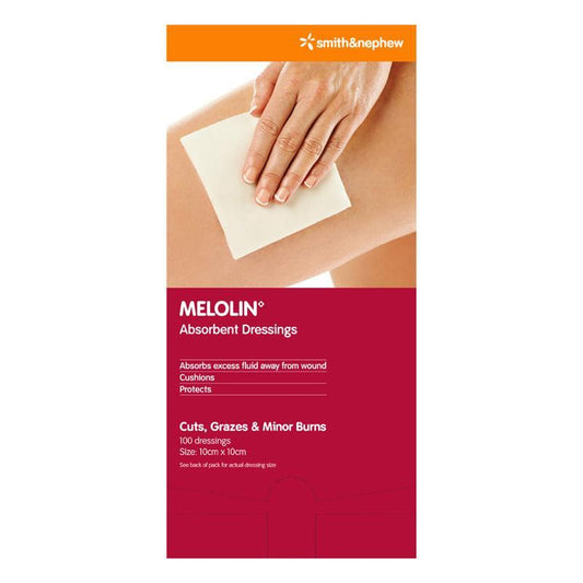 Melolin Absorbent Wound Pad - 10cm x 10cm (100 Count)-Auzzi Store