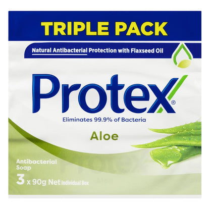 Protex Antibacterial Aloe Bar Soap with Flaxseed Oil 3x90g