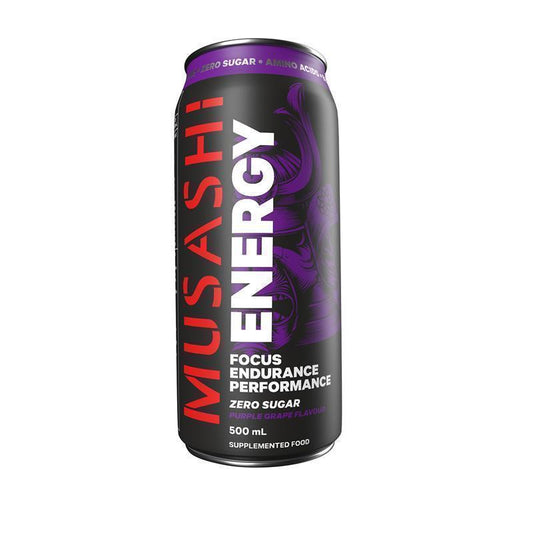 Musashi Energy Purple Grape 500ml - Zero Sugar Energy Drink