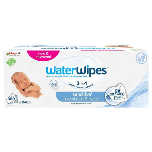 WaterWipes Biodegradable Wipes 6 x 60 Pack - Gentle & Eco-Friendly - Auzzistore