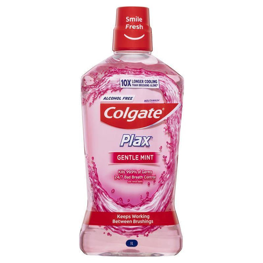 Colgate Plax Alcohol-Free Antibacterial Mouthwash Gentle Mint 1L-Auzzi Store