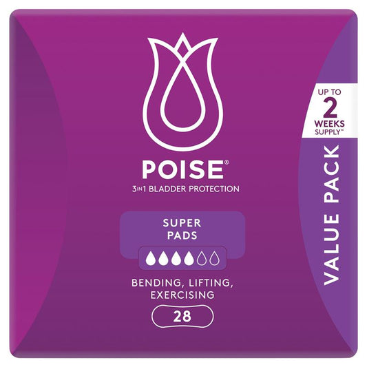 Poise Super Pads - 28 Bulk Pack for Bladder Leakage-Auzzi Store