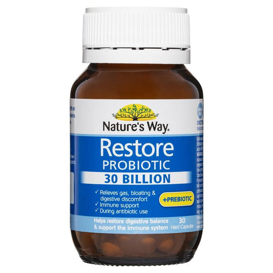 Nature's Way Restore Probiotic 30 Billion - 30 Capsules for Digestive Balance