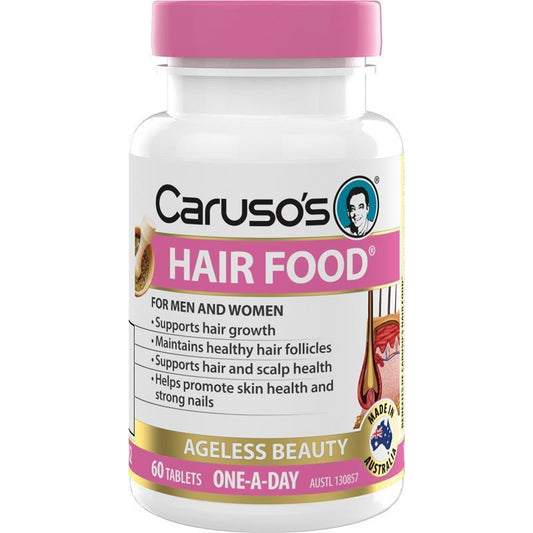 Caruso’s Hair Food Supplement 60 Tablets – Supports Hair Growth & Nail Health