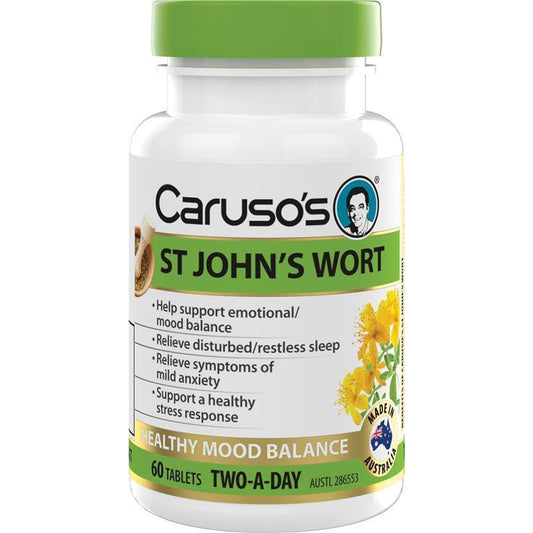 Caruso's St John's Wort 60 Tablets - Mood Balance Support-Auzzi Store