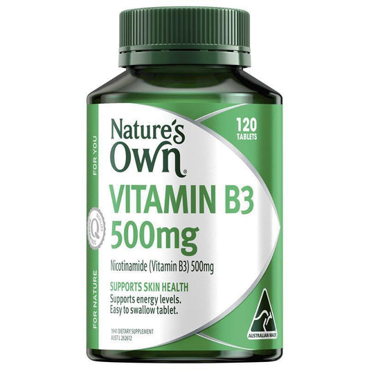 Nature's Own Vitamin B3 500mg Tablets - 120 Count, Energy & Skin Support